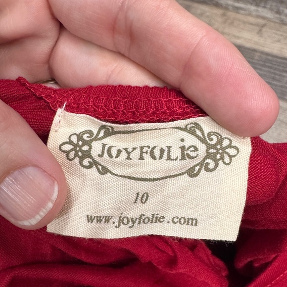 Joyfolie Braelyn Dress Scarlet Red High Low Ruffle Girls Size 10 - Picture 2 of 8